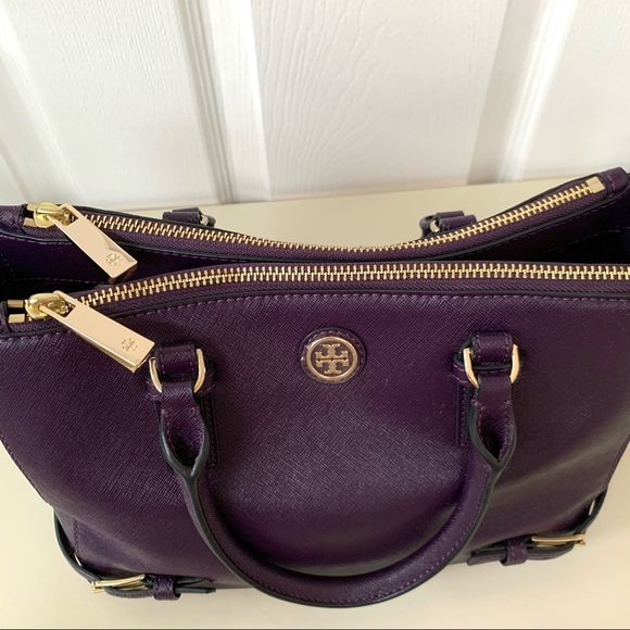 Tory Burch · Brand New Purple Iris Robinson Saffiano Multi Tote Satchel Bag - Picture 4 of 13